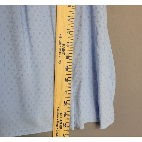 Croft & Barrow Tank Top Womens XL Blue Swiss Dobby Weave Texture Button Keyhole - Picture 8 of 12